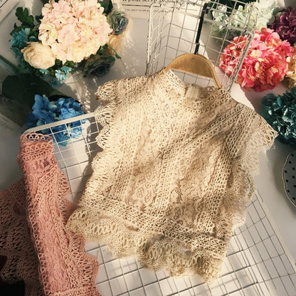 Gothic Short Sleeve Lacework Pullover Tank Vest