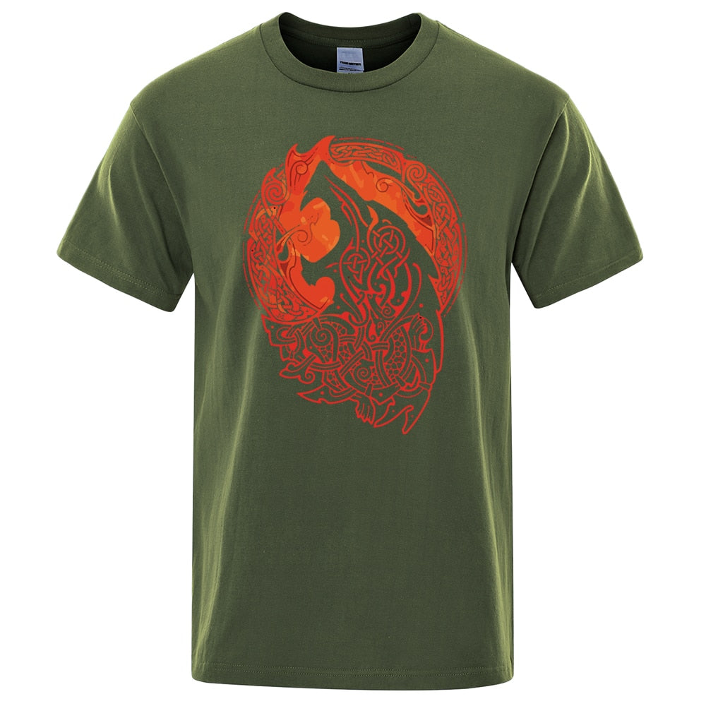Gothic Norse Mythology Vikings Fenrir Wolf T Shirt