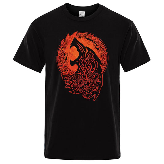 Gothic Norse Mythology Vikings Fenrir Wolf T Shirt