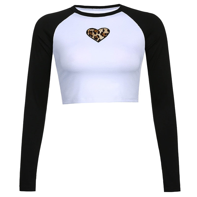 Gothic Heart Embroidery Crop Top