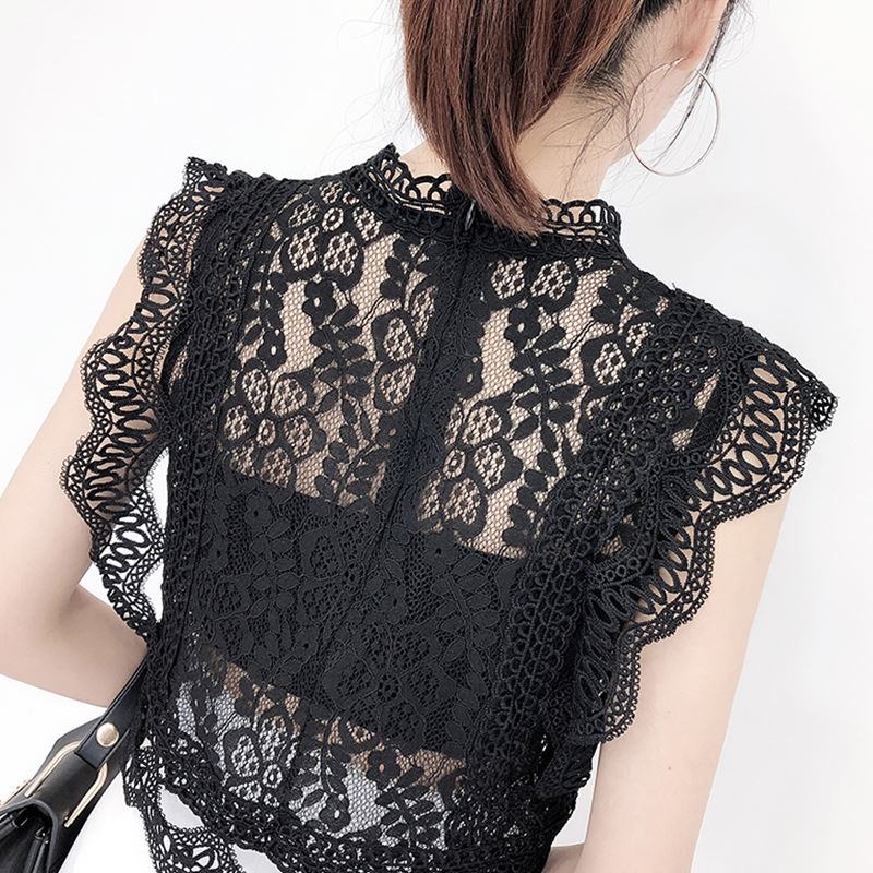 Gothic Short Sleeve Lacework Pullover Tank Vest