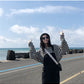 Gothic Japan style Stripe Cotton Hoodie for Women