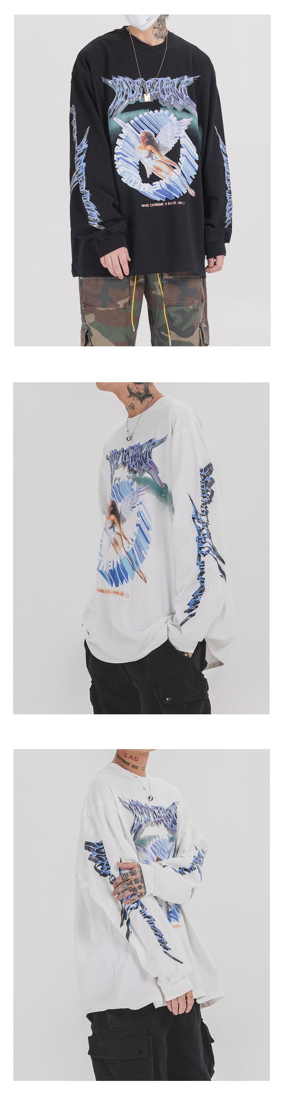 "Gothic Long Sleeve Hoodie with a soft and cozy feel for everyday wear"