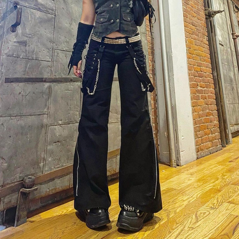 Gothic Emo Alt Cargo Pants Techwear
