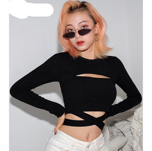 Gothic Bodycon Bandage T-shirt