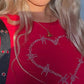 Heart Diamond Printed Crop Top Retro