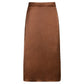 Retro-inspired Satin Skirt in Emerald Green with High Waist and Side Split