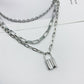 Punk Stainless Steel Padlock Necklaces