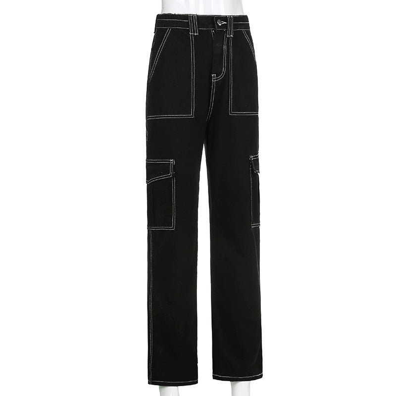 Gothic Grunge Black Jeans for Women