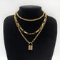 Punk Stainless Steel Padlock Necklaces