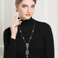 Gothic Thin Chain Necklace with Multiple Skull and Skeleton Pendant Designs
