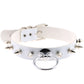 Gothic White Leather Choker Necklace with Multiple Spikes and Pendant Designs