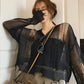 Edgy Gothic-inspired Pullover Sweater for Women with a Loose Fit"