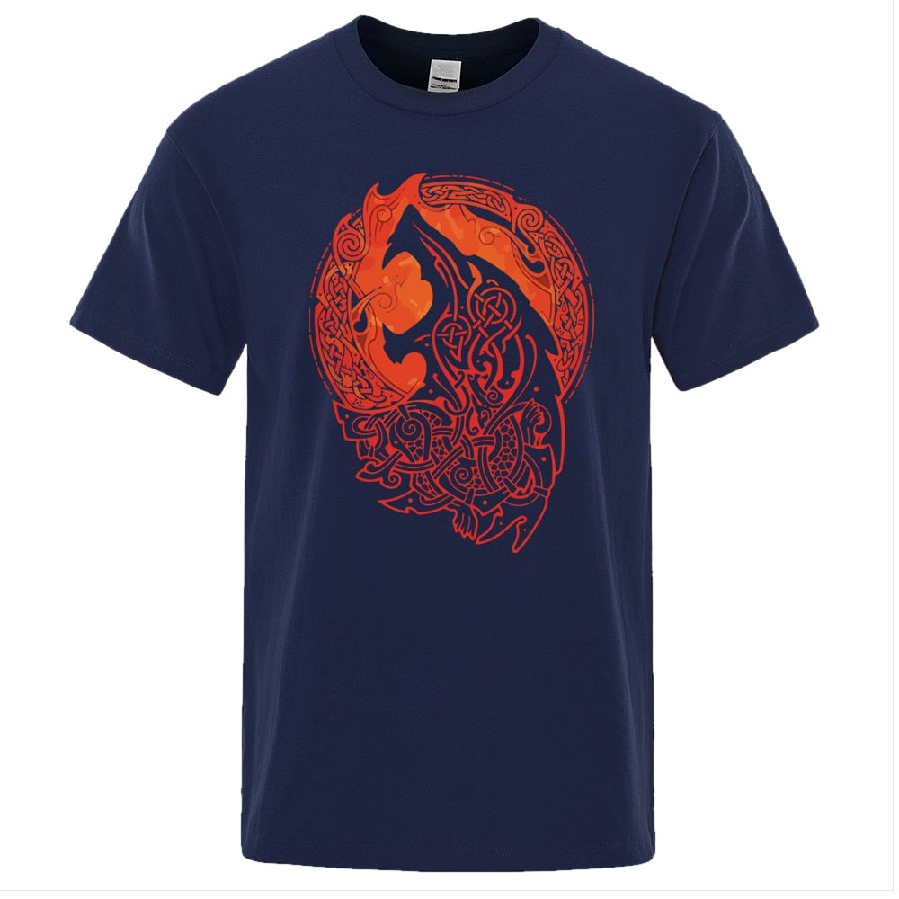 Gothic Norse Mythology Vikings Fenrir Wolf T Shirt