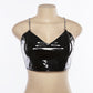 Gothic Latex Patent Leather Crop Top