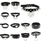 Gothic Choker Strap Necklaces with Multiple Spike and Pendant Designs