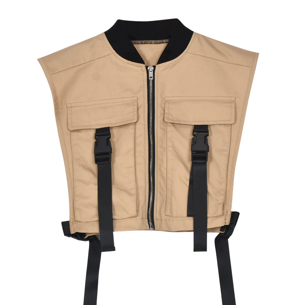 Sexy Cropped Jackets with Pockets and Zipper