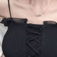 Gothic Y2K Cross Halter Knitted Camis Crop Top