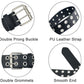 Gothic Leather Waist Belts with Double Pin Buckle