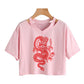 Gothic Streetwear Crop Top With Dragon