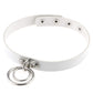 Gothic White Leather Choker Necklace with Multiple Spikes and Pendant Designs