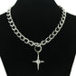 Gothic Chain Necklace with Zirconia Star Pendant