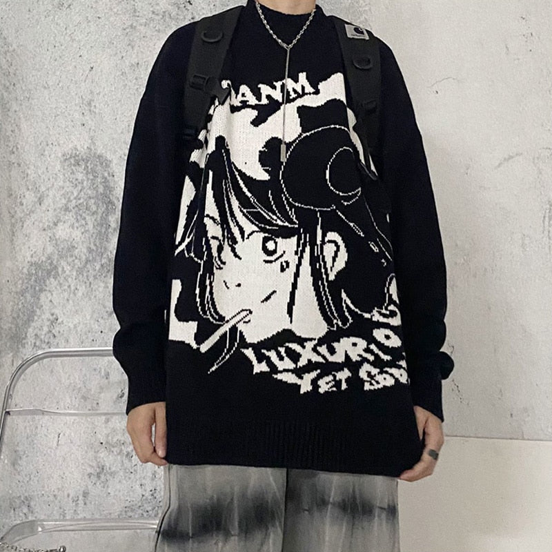 Gothic anime Oversized Sweater