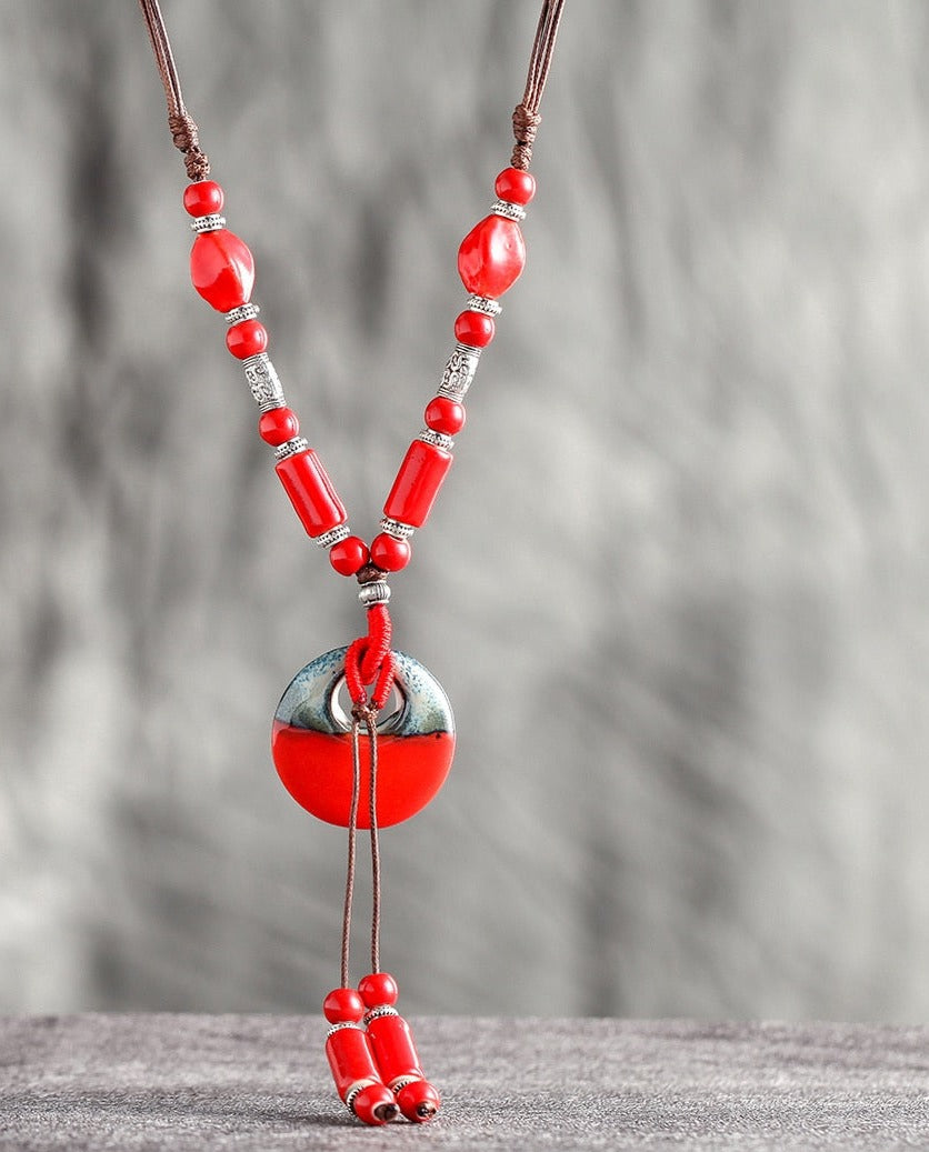 Gothic Ceramic Beads Long Chains
