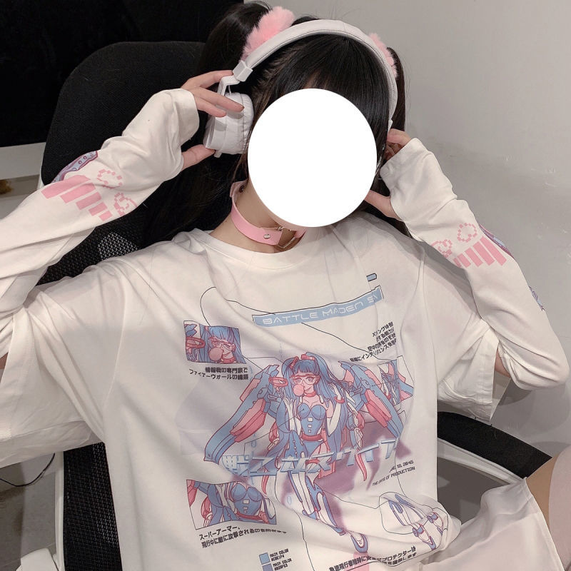 Egirl Summer anime Split Sleeves Tee Shirt