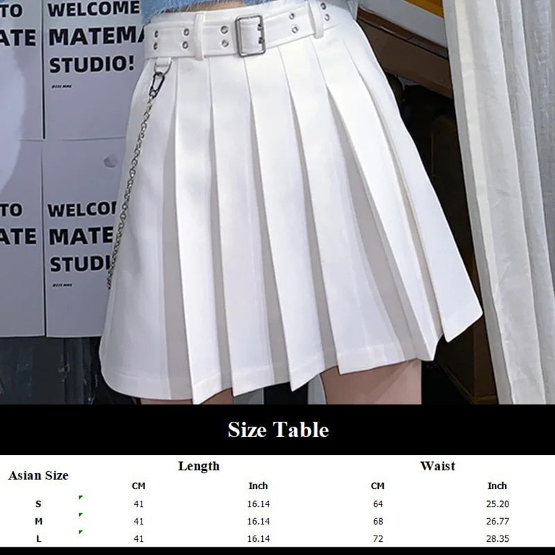 Gothic Korean  Loose BF Shirt and Skirt Set