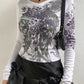 Gothic Printed Crop Top T-Shirts
