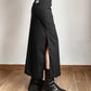 Gothic Casual Tag Split Women Midi Skirt