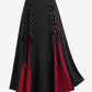 Gothic Lace Up A-Line Skirt