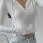Gothic Streetwear Zip Up Oversized T-Shirt with Hood