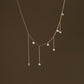 Starlight Tassel Zircon Necklace Clavicle Chain Stainless Steel Plated Gold