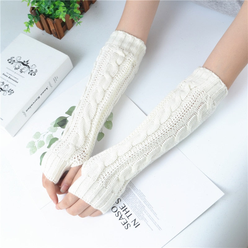 Soft Long Fingerless Gloves