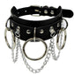 Gothic Choker Necklace with Spikes, Chains and Pendants