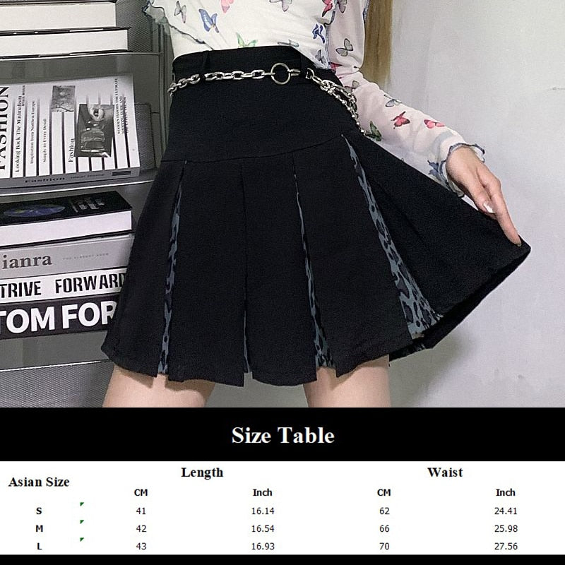 Gothic Korean  Loose BF Shirt and Skirt Set