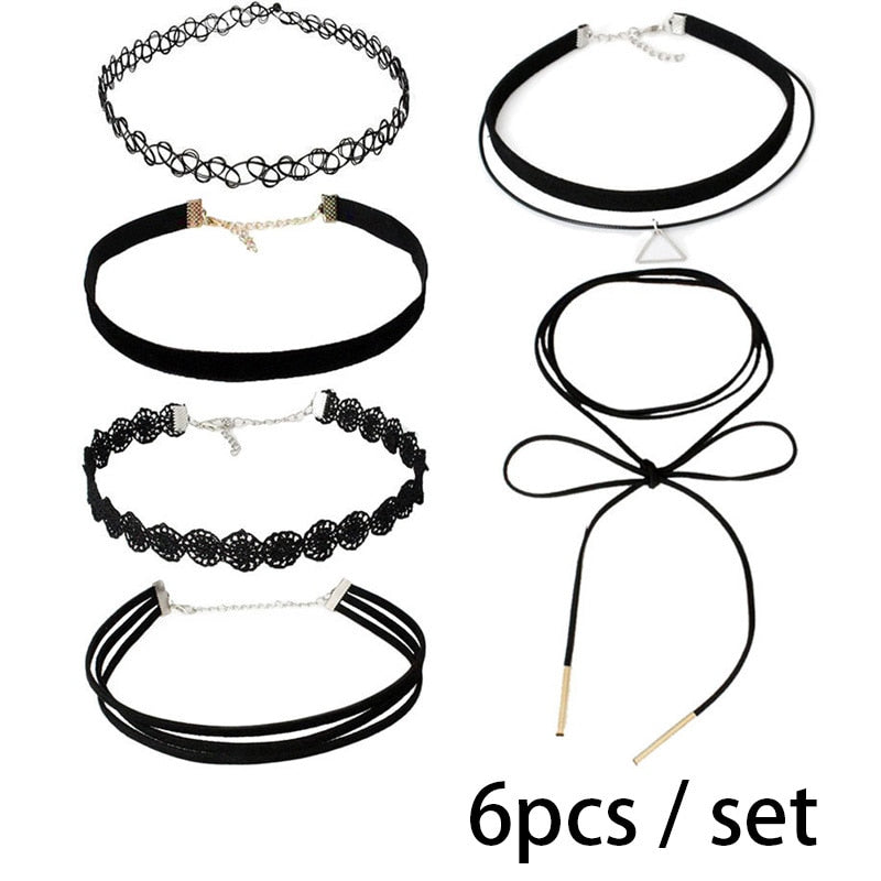 Gothic Leather Velvet Choker Necklaces
