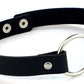 Gothic Leather Choker Necklace with Ring and Ribbon