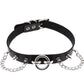 Gothic Choker Necklace with Spikes, Chains and Pendants