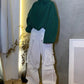 Gothic White Cargo Pants with Chain