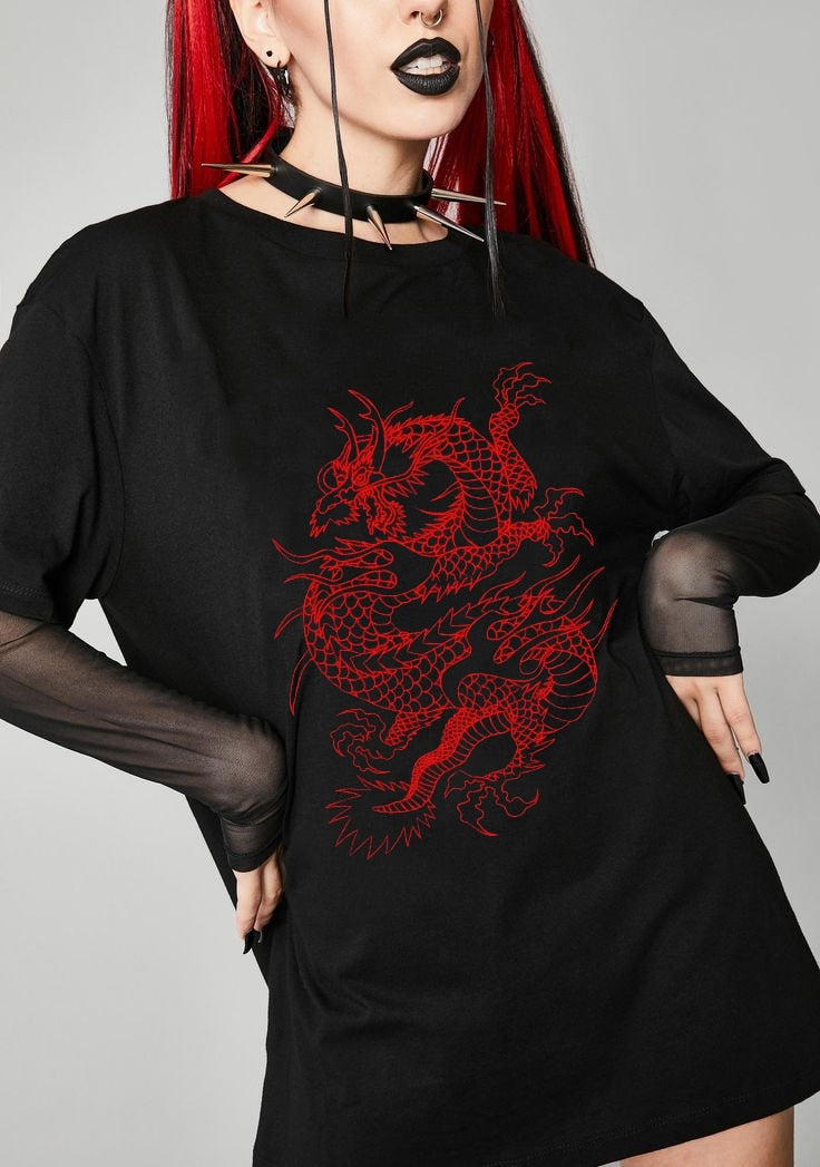 Gothic Streetwear  Oversized Tee