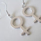 Gothic Silver Metal Earnings for Women - Female Gender Symbol