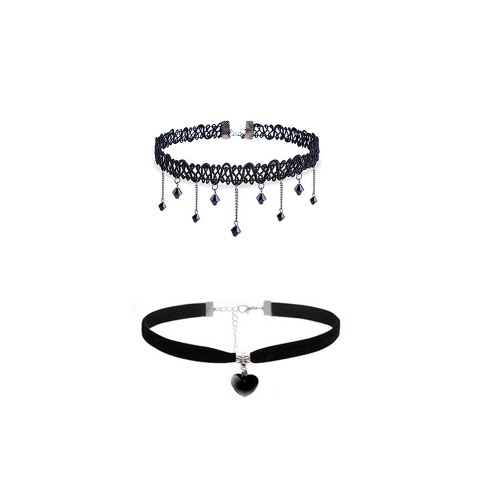 Gothic Leather Velvet Choker Necklaces