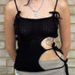 Gothic Black Tie Up Mini Vest