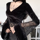 Dark Aesthetic Lace Patchwork T-shirt: Embrace the dark aesthetic with this lace patchwork t-shirt that exudes mystery and allure.