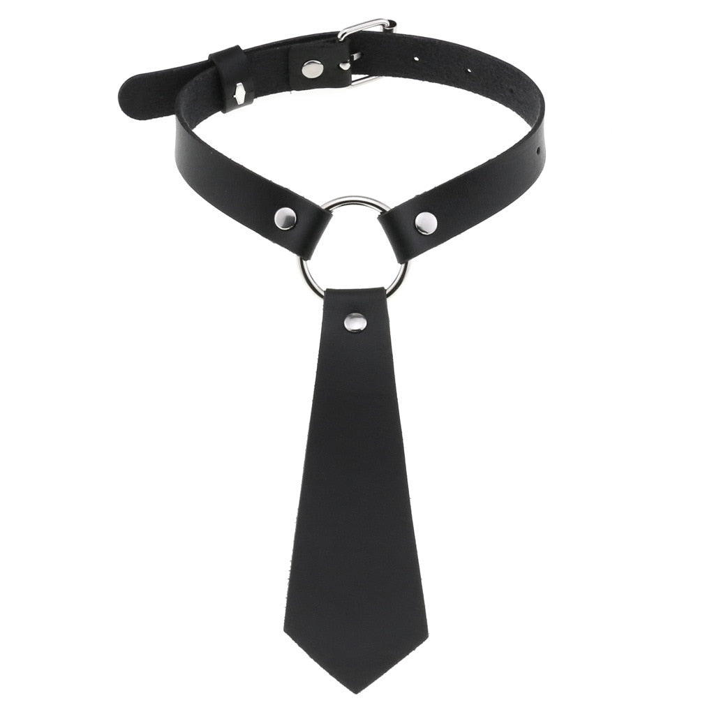 Gothic Choker Strap Necklaces with Multiple Spike and Pendant Designs
