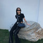 Grunge Irregular Crop Top