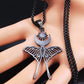 Gothic Chain Necklace with Butterfly Wicca Moon Pendant